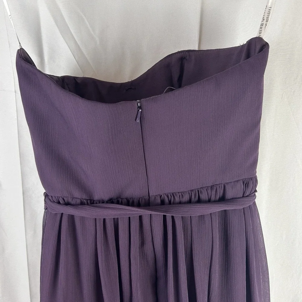 Davids Bridal Dress Womens 2 Purple Lapis Strapless A Line Knee‎ Length